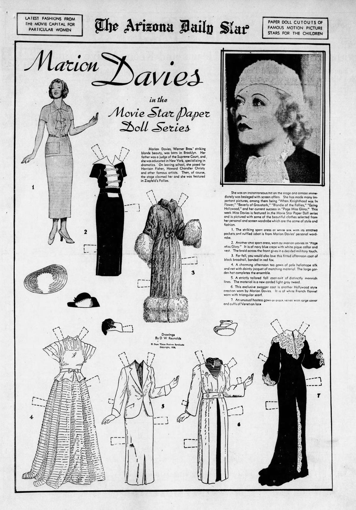 Marion Davies paper doll