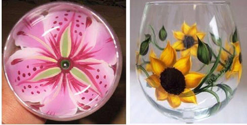 Spring flowers in a Wine Glass