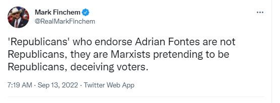 Finchem tweets Republican opponents are Marxists