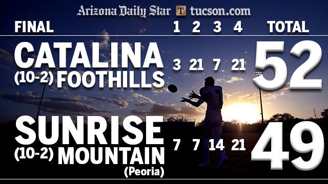 No. 6 Catalina Foothills 52, No. 3 Peoria Sunrise Mountain 49