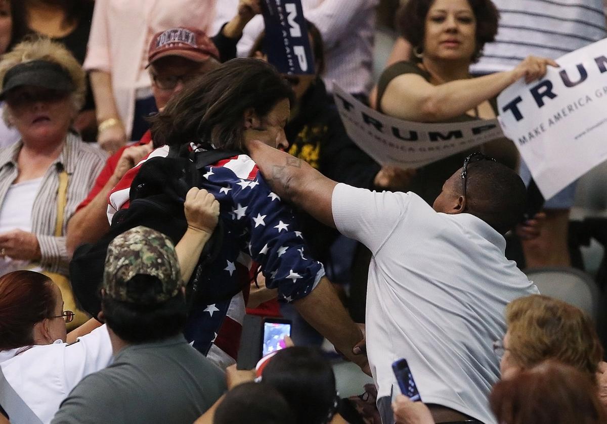 Supporters Protesters Clash At Tucson Trump Rally Elections Tucson Com