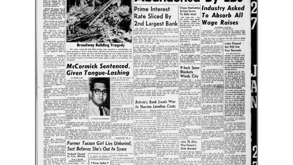 Arizona Daily Star front page Jan. 27, 1967