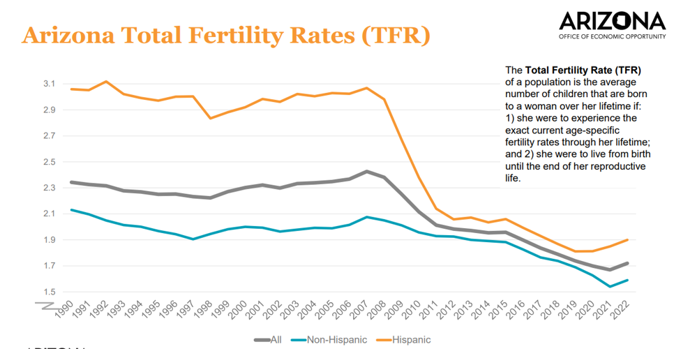 Arizona's fertility rate crashed, stayed down post-2008