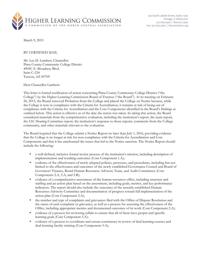 Formal notification of action from HLC concerning Pima Community College