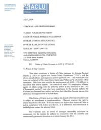 ACLU files new SB 1070 claim against Tucson police