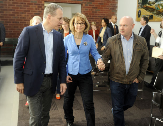 Gabby Giffords attends NY gun show