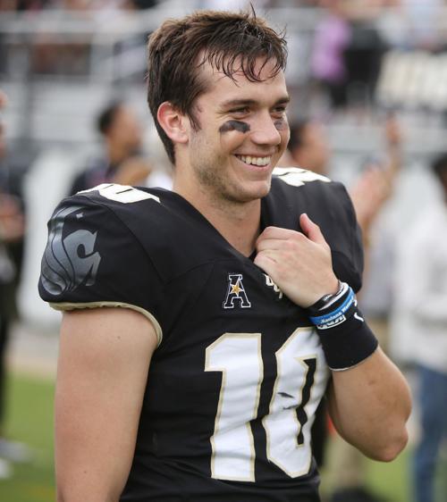 UCF quarterback McKenzie Milton smiles before the Knights' Spring Game at Spectrum Stadium in Orlando, Fla., on April 21, 2018.