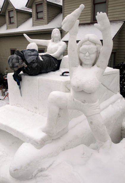 Snow sculpting competition