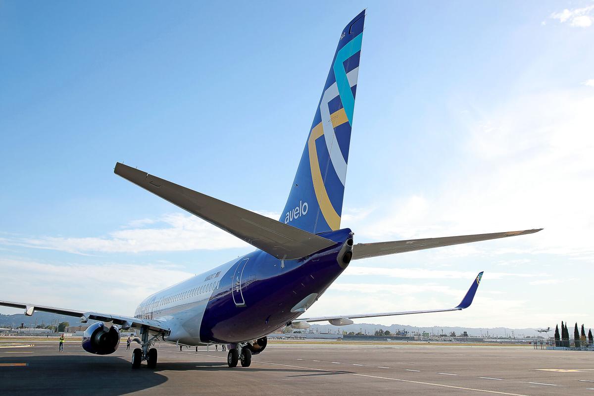 Interior and exterior of the Avelo aircraft