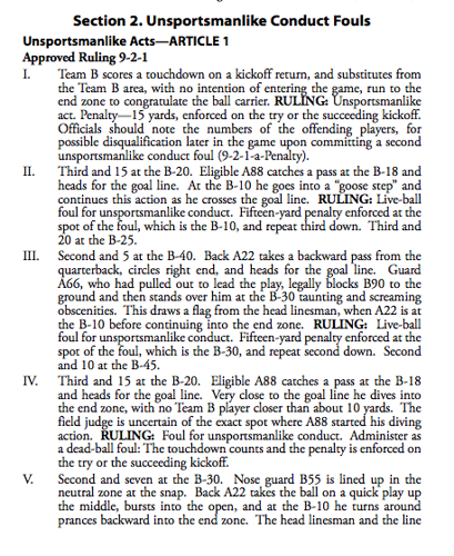 NCAA rulebook
