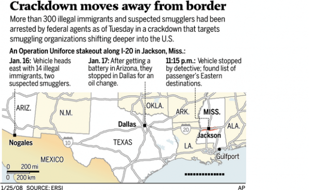 I-20 stakeout snares entrants far away from Mexico  