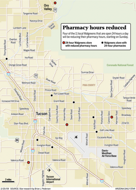 Fewer 24-hour pharmacies  