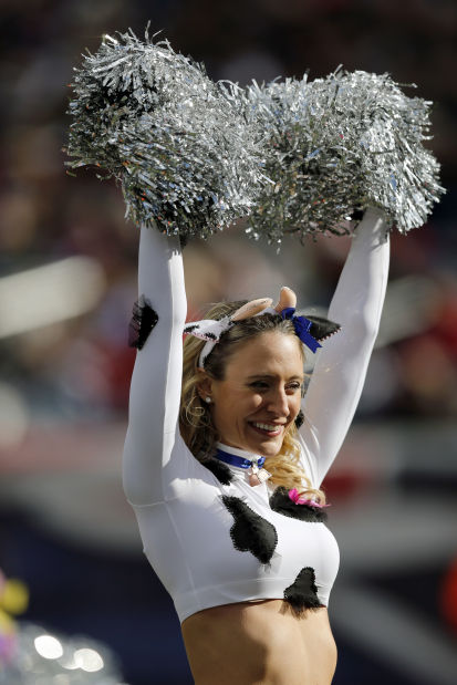 Patriots Cheerleaders in Halloween Costumes