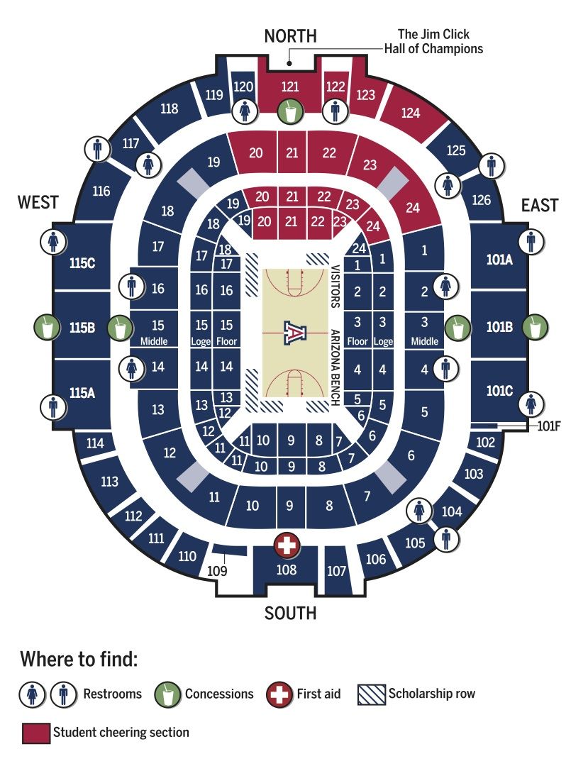 McKale Center map   tucson.com