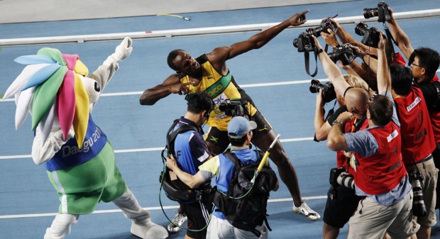track and field world championships: Gold for Bolt in 4th-best 200 ever   