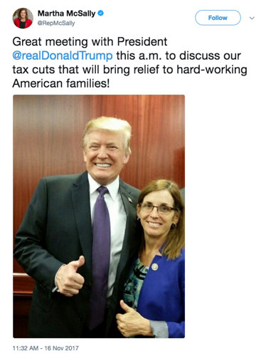 Rep. Martha McSally with President Trump