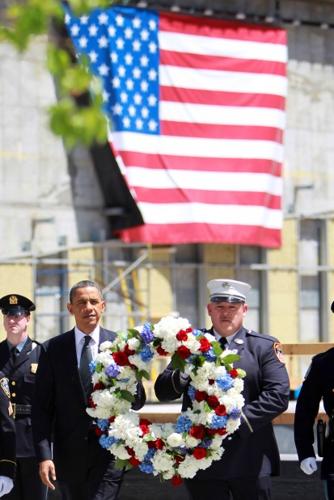 At ground zero, Obama tells world, 'We will never forget'   