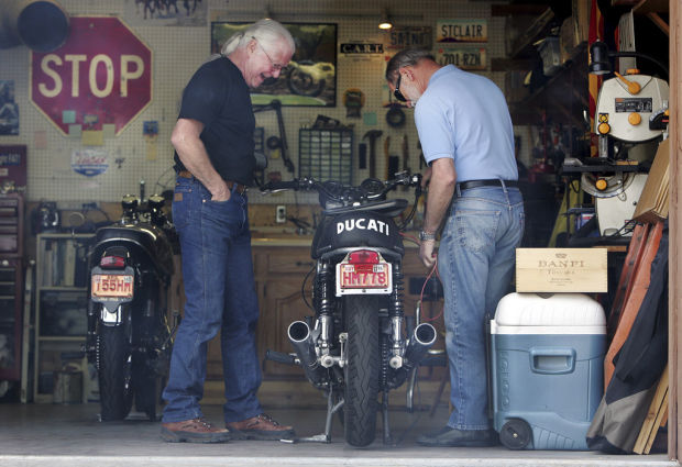  Tucson Vintage Motorcycle Riders meet to talk admire 