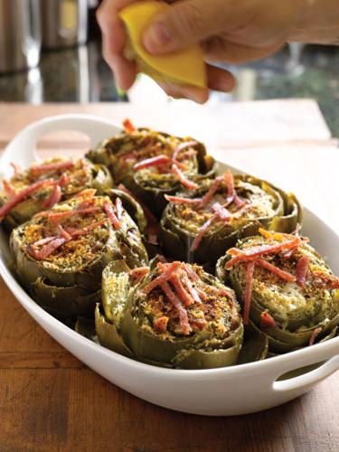Stuffed Artichokes with Lemon-Garlic Bread Crumbs