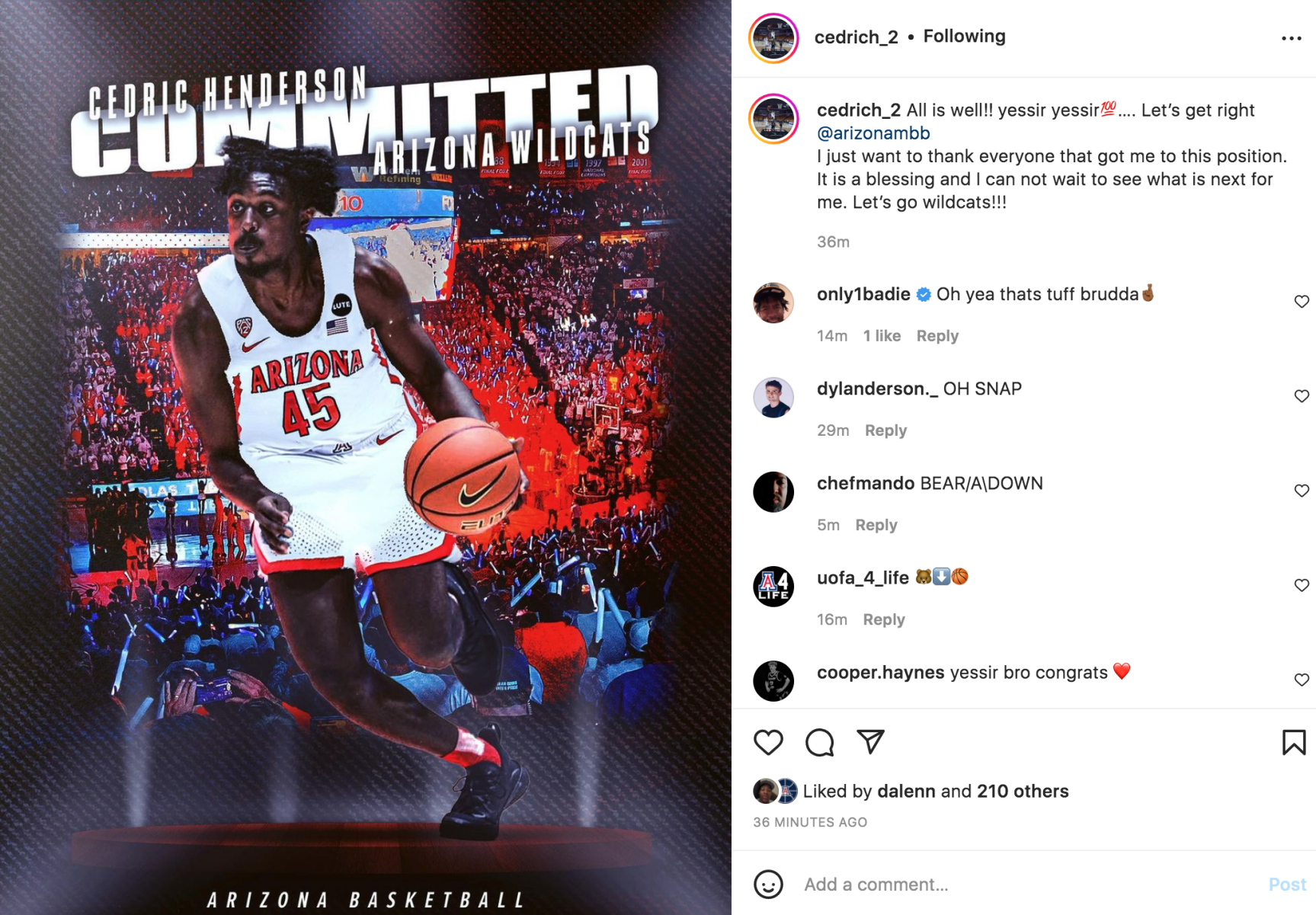 Cedric Henderson commits to Arizona