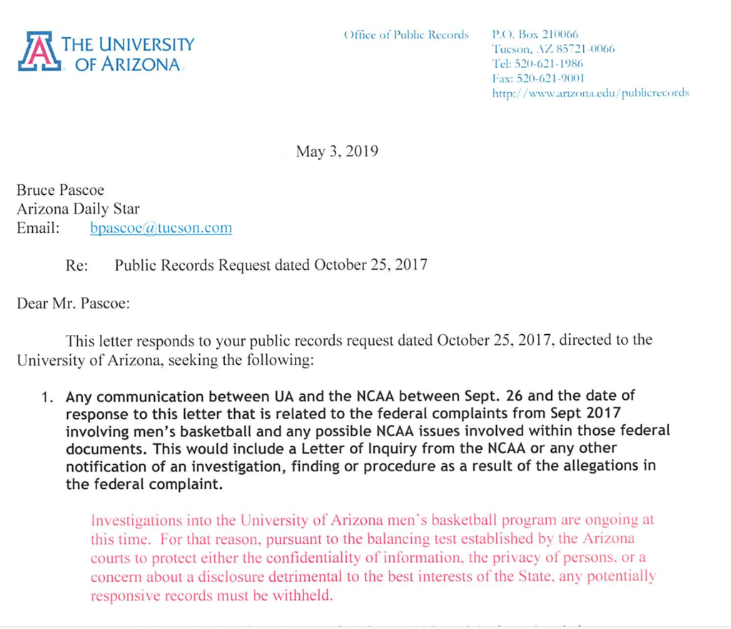 Arizona Confirms Ncaa Investigation Into Men S Basketball Program
