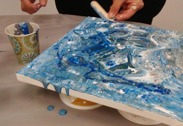 Dirty pour acrylic painting