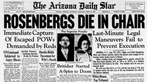 Arizona Daily Star front pages: Rosenbergs executed