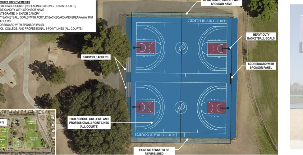Blueprints for Judith Blair Memorial Basketball Courts