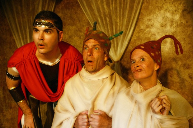 On stage 'Hercules' shows his muscle for the kids in All Together show   