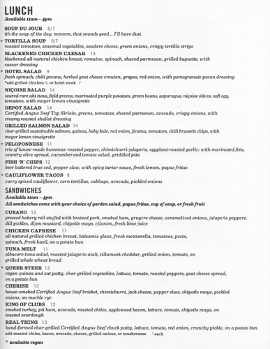 Hotel Congress lunch menu