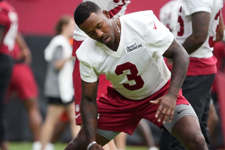 Arizona Cardinals safety Budda Baker (3) practices during a walkthrough in training camp at State Farm Stadium in Glendale, on July 25, 2026.