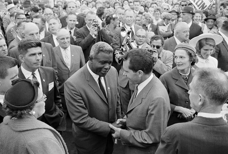 1960: Richard M. Nixon, Pat Nixon, Jackie Robinson