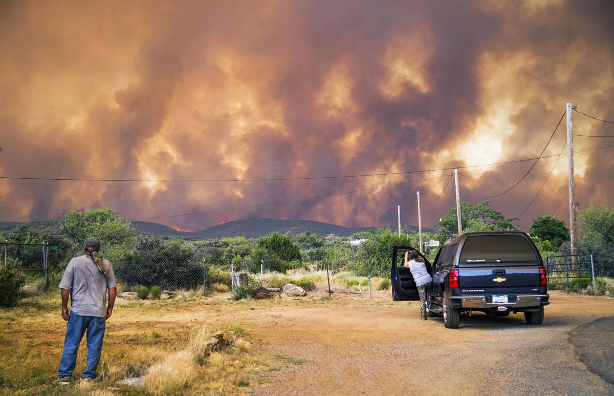 Evacuations ordered for town of Mayer for growing wildfire near