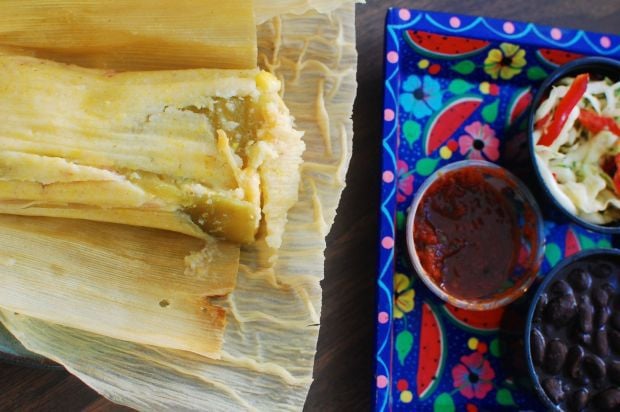 Chile relleno tamale