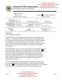 Sahuarita police report on pastor's original detentin