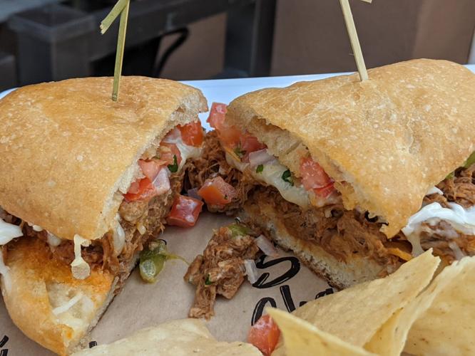 Quesabirria torta at Barrio Charro