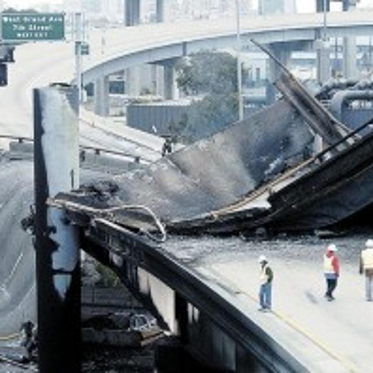 Gas Tanker Crash Fireball Collapse Bay Area Roadway National News Tucson Com