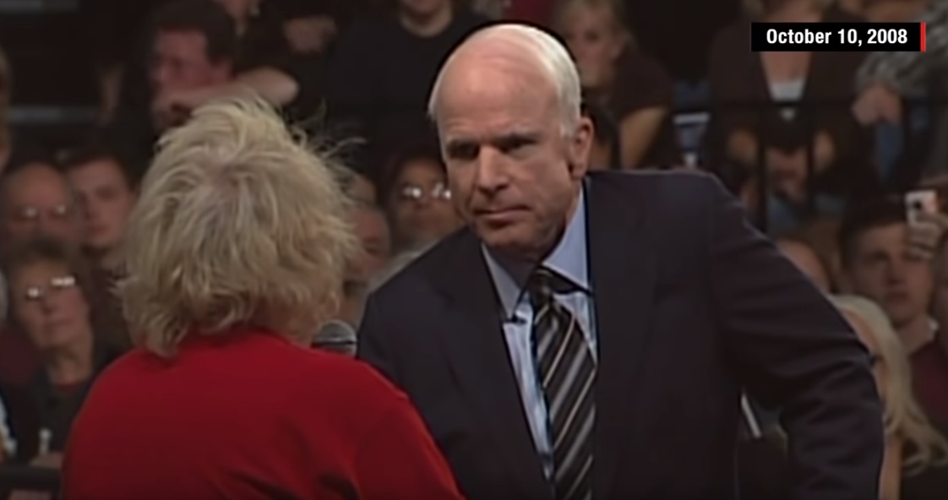 McCain's iconic 2008 campaign moment