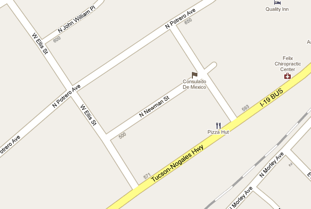 Map: Mexican Consulate in Nogales