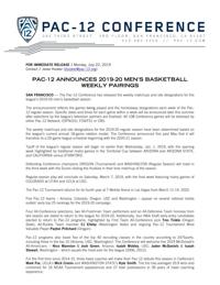 2019-20 Pac-12 schedule pairings