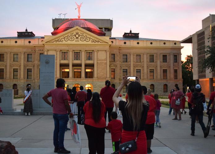 Capitol dome in red