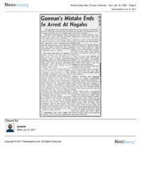 PDF: Gunman's Mistake Ends In Arrest At Nogales