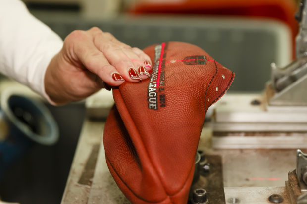 Making Super Bowl footballs