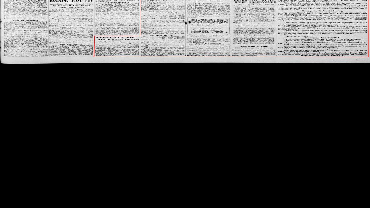 Friday April 13 1945 Front Page Franklin Delano Roosevelt Has Died Tucson Com