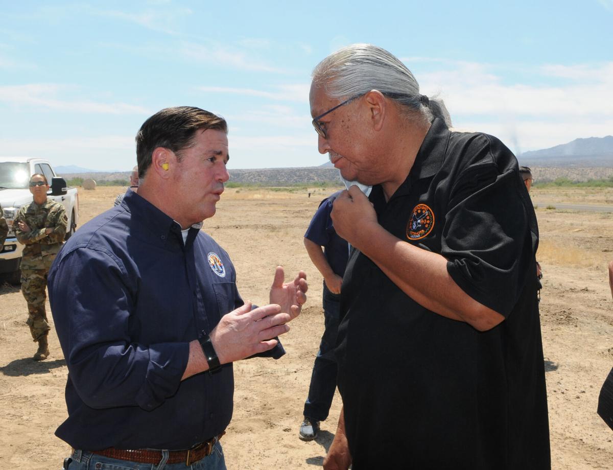Ducey at wildfire scene
