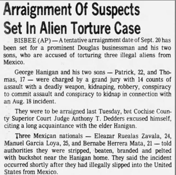 Sept. 12, 1976: Arraignment of suspects set in alien torture case