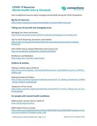 Resources for mental-health help during the Covid-19 outbreak