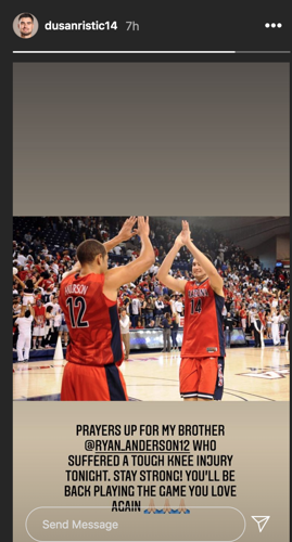 Dusan Ristic on Ryan Anderson's knee injury