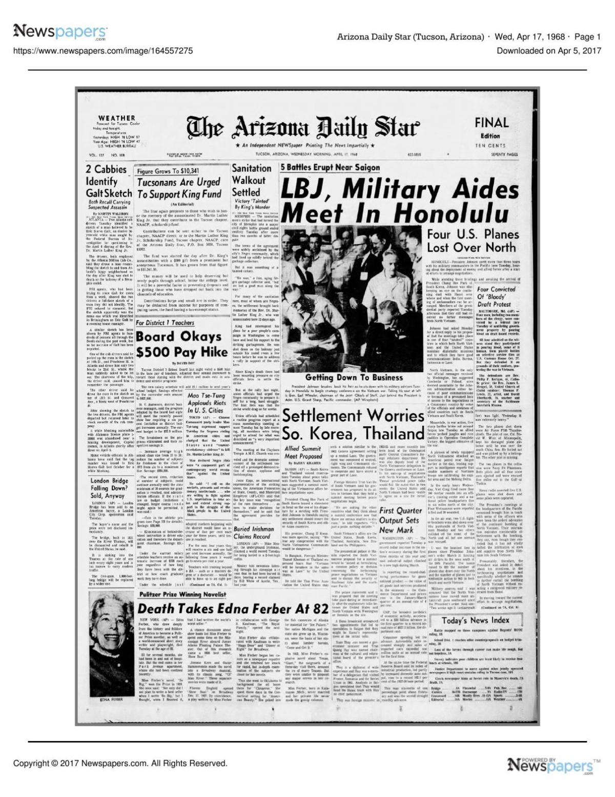 Arizona Daily Star front page April 17, 1968.pdf