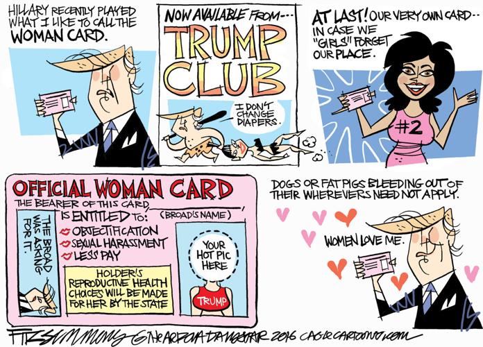 Daily Fitz Cartoon: The Woman Card